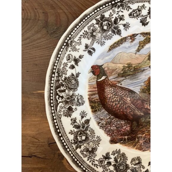 Set of Churchill Queens English Ironstone Pheasant Woodland Plates Thanksgiving - Picture 2 of 4